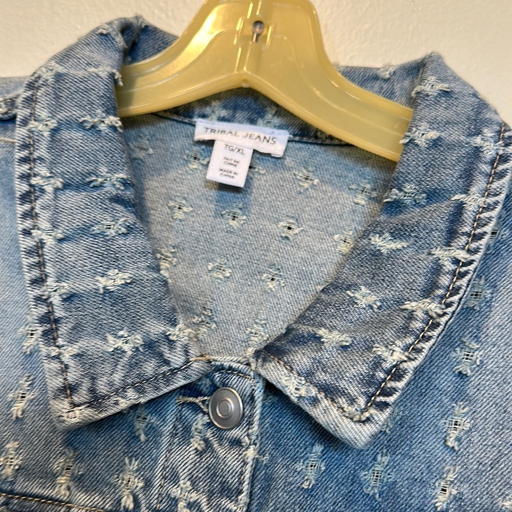 “Tribal Jeans” Ladies Denim Star Pattern Jacket-NWT - Picture 6 of 11